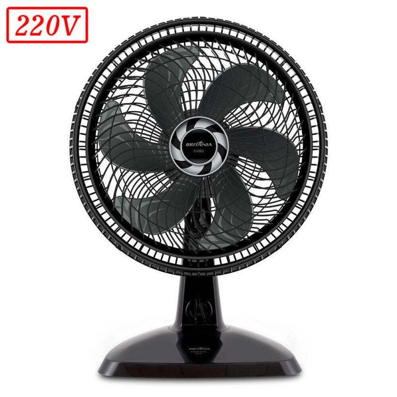 VENTILADOR BRITANIA BVT400 TURBO 40CM 6 PAS 3 VEL 220V PRETO