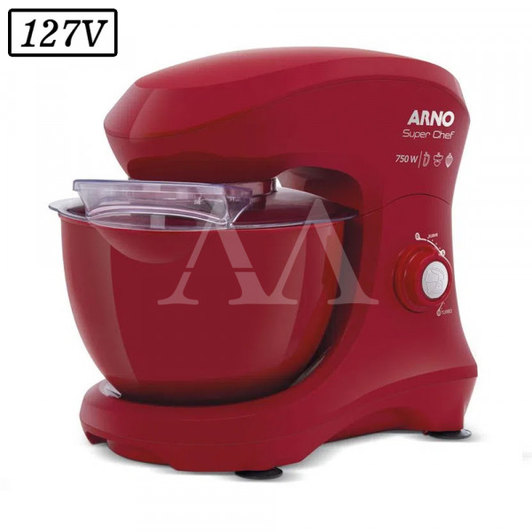 BATEDEIRA ARNO PLANETARIA SUPERCHEF KM02 1 TIGELA 750W 15 VEL 127V VERMELHA