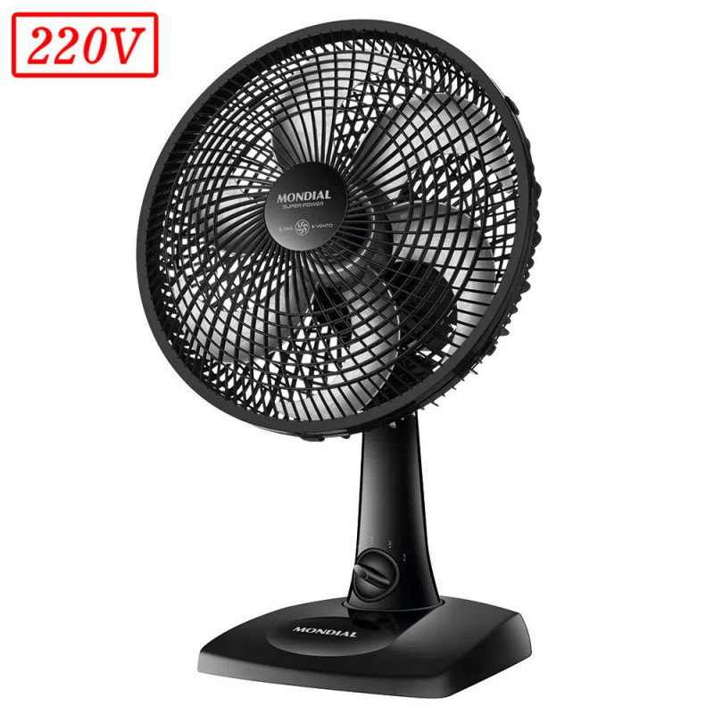 VENTILADOR MONDIAL VSP30B SUPER POWER 30CM 6 PAS 3 VEL 220V PRETO