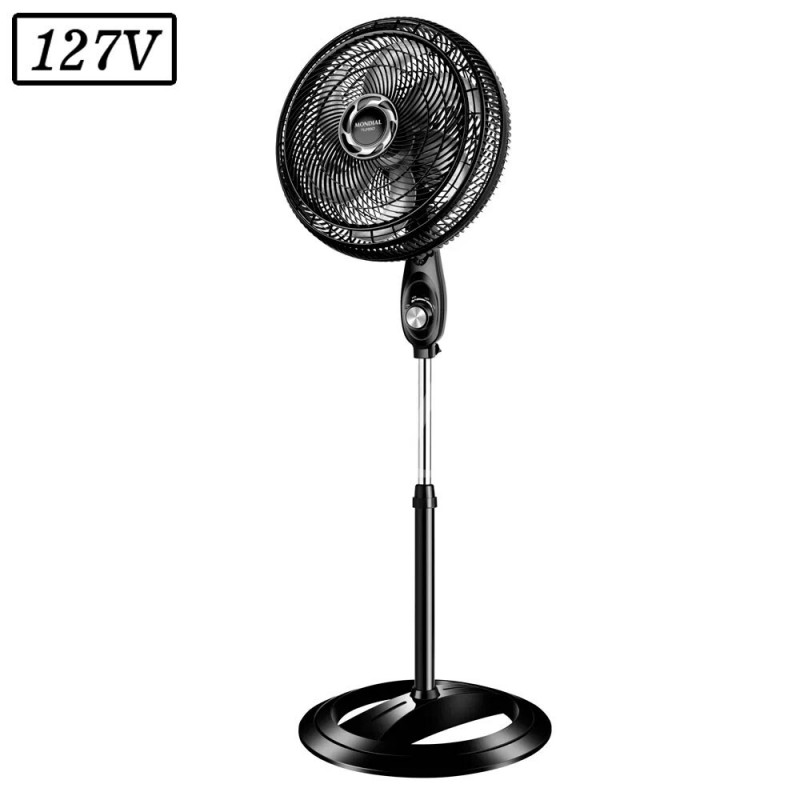 VENTILADOR MONDIAL VT40C-NB TURBO COLUNA 40CM 6 PAS 3 VEL 127V PRETO